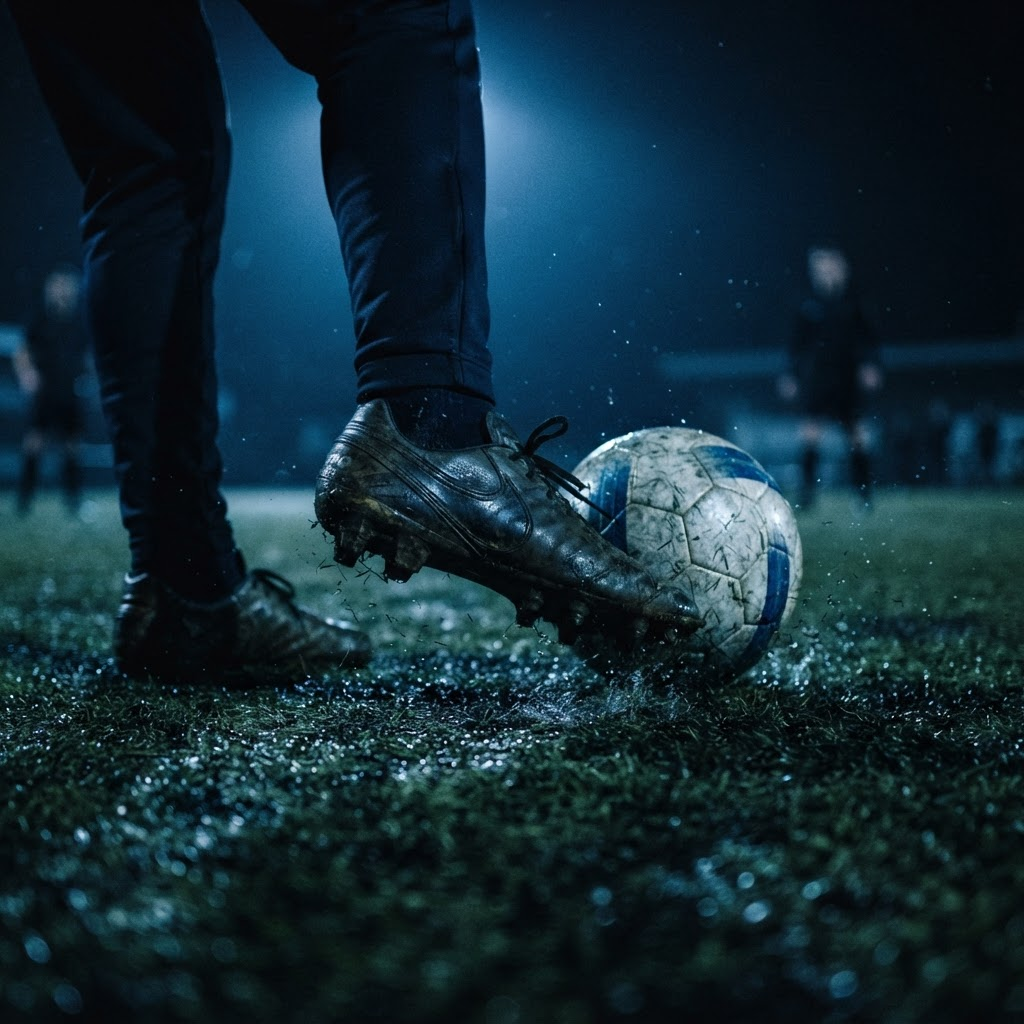 Close-up of ball control technique