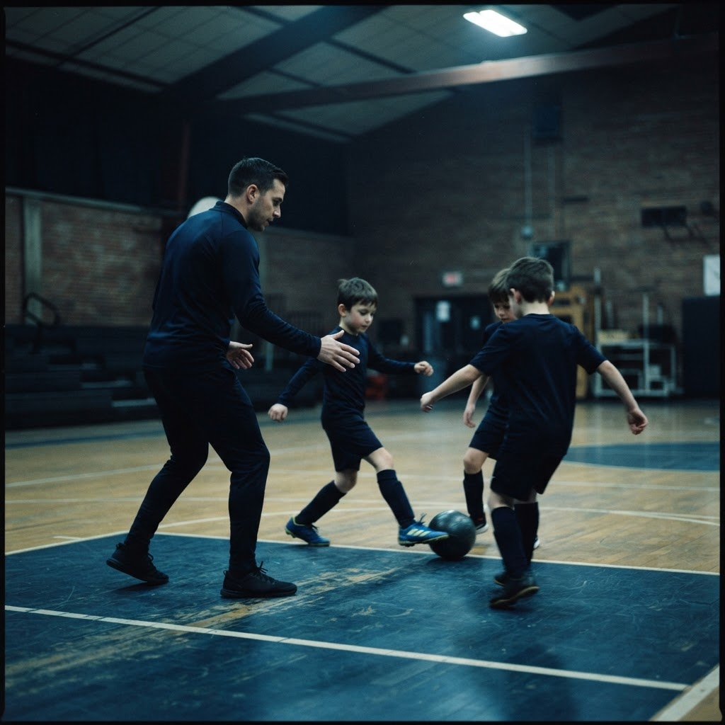 DAS Academy coach leading a school gymnasium session